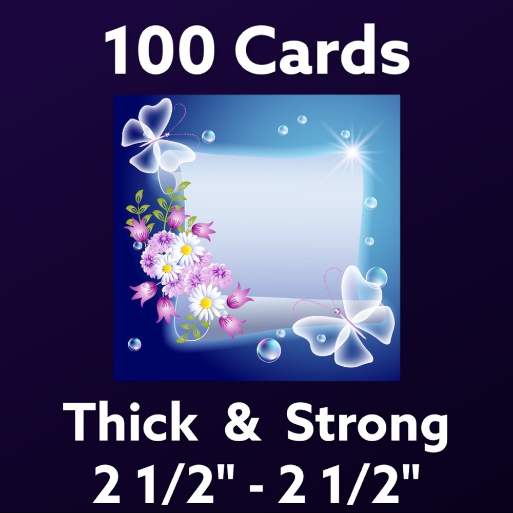 100 2 1/2" - 2 1/2"  Butterfly Scroll Cards. PRICE IS FIRM